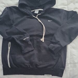 Nike Black Hoodie with White Logo and Drawstrings